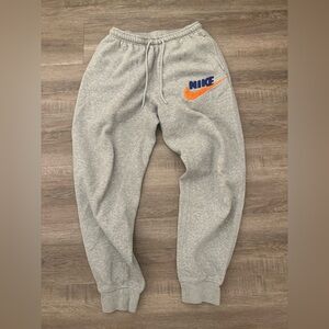 Gray Joggers with Orange Logo